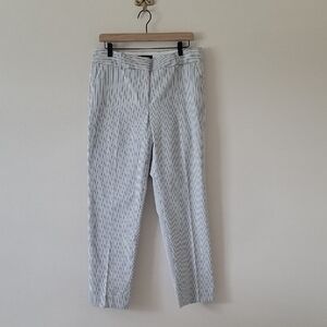 Talbots Black White Seersucker Stripe Hampshire Ankle Pant Size 10